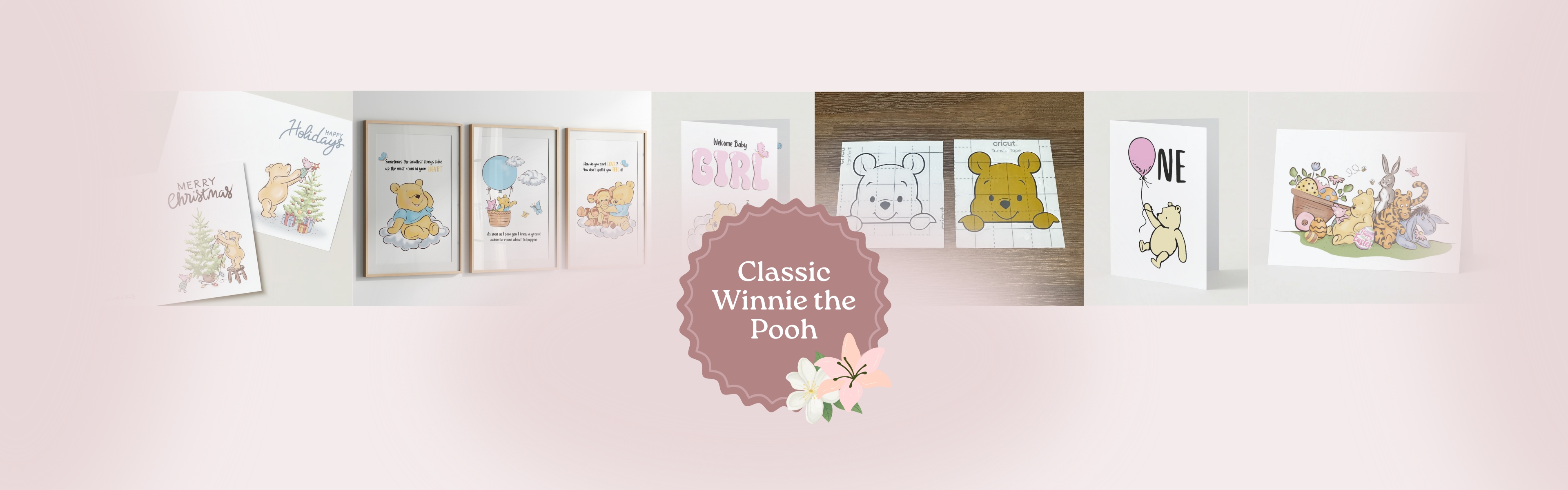 Classic Winnie the Pooh SVG Cut Files, Digital Art and Printables inspired by the classic A.A Milnes and E.H Shepard Illustrations